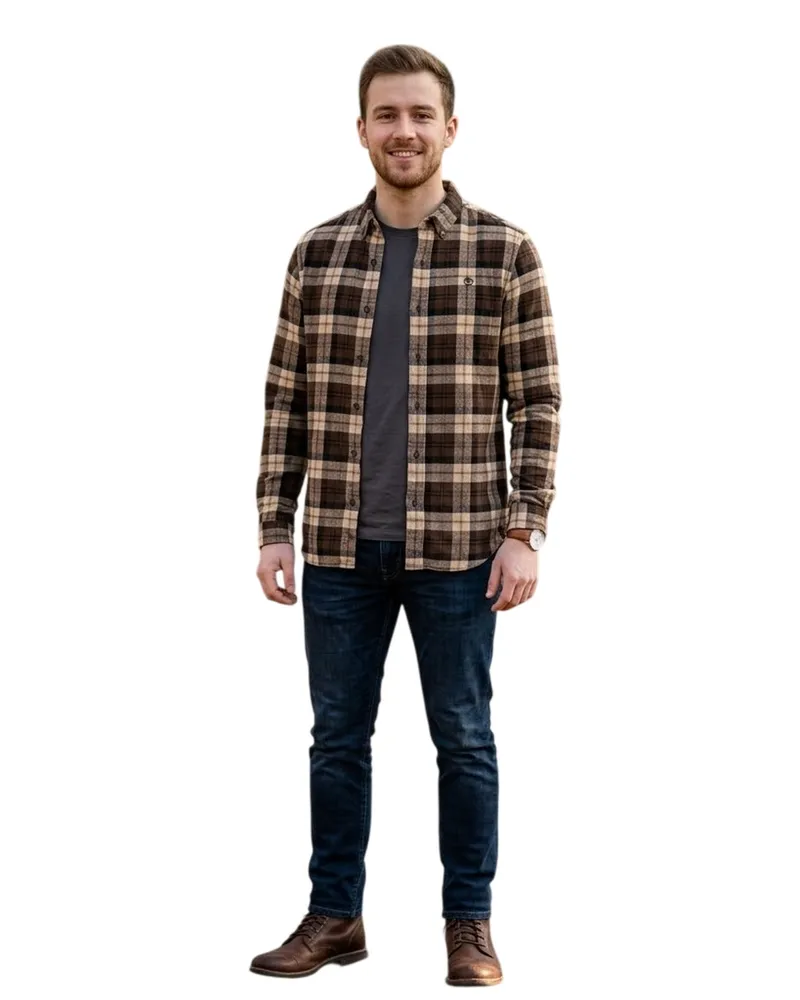 Timberland Button-Down-Hemd für Herren, Leger (Schokoladenbraun Schokoladenbraun