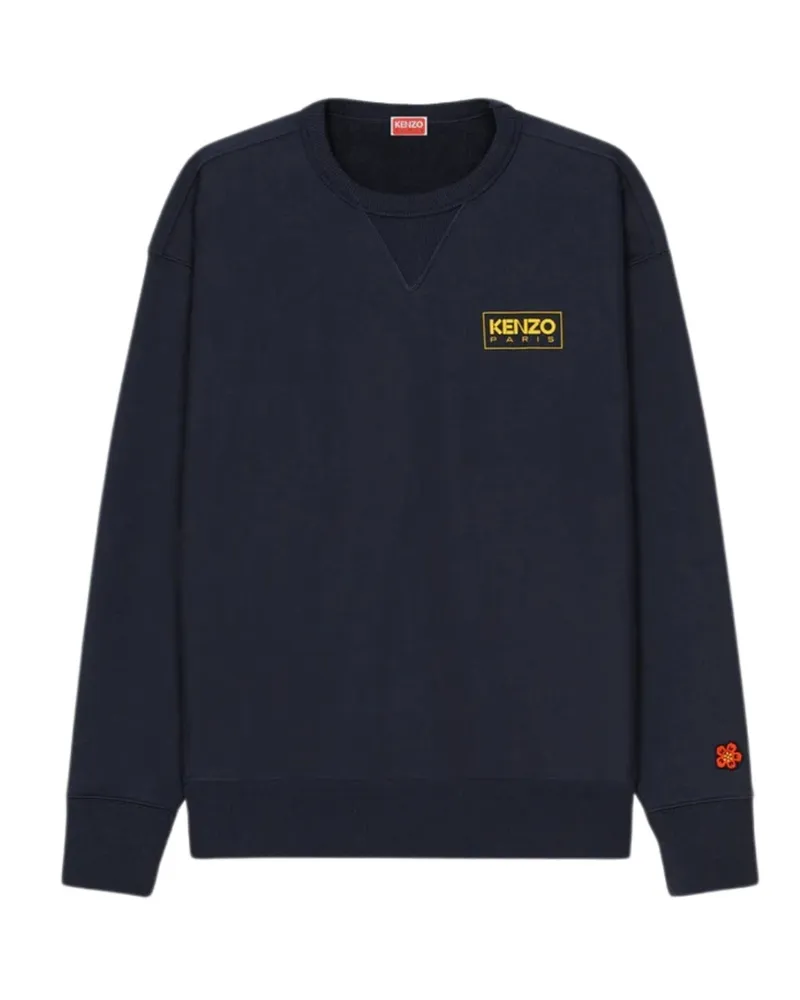 Kenzo Paris Sweatshirt mit umrissenem Logo in Mitternachtsblau Blau