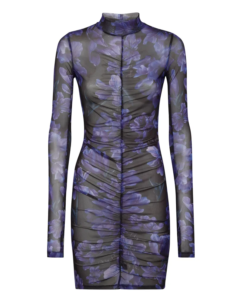 Philipp Plein Abendkleid Flowers Schwarz