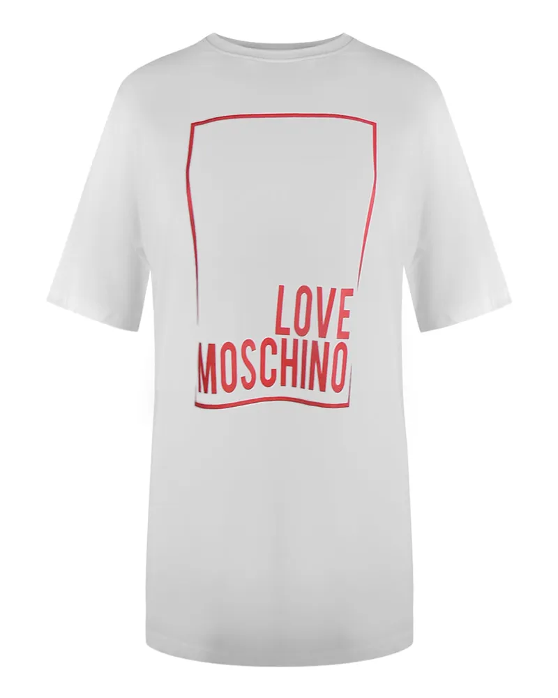 Moschino Large Box Logo Oversized White Mini T-shirt Dess Weiß