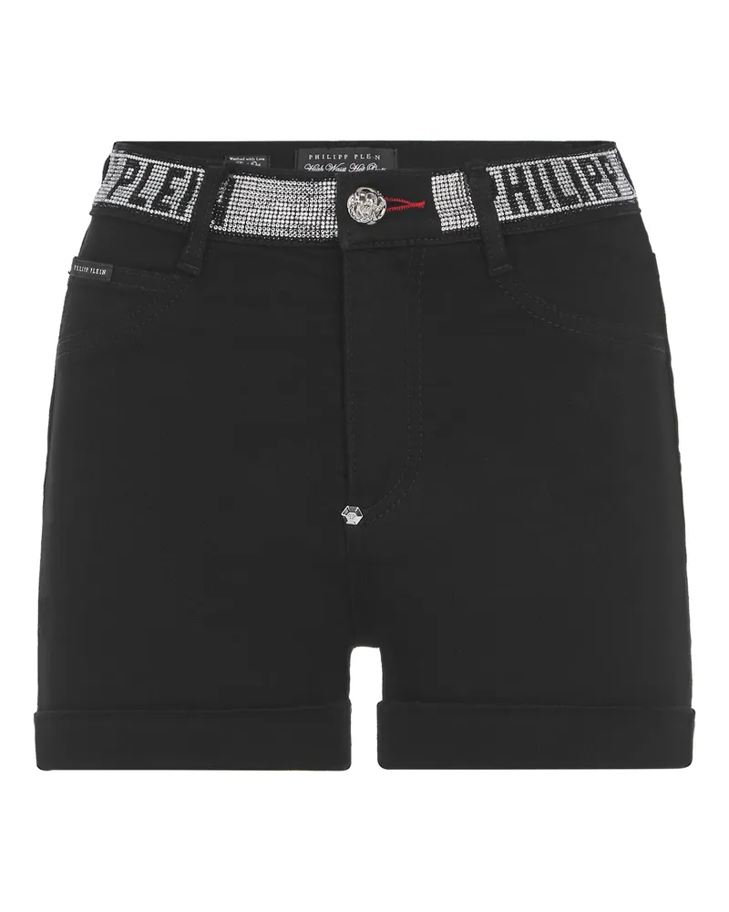 Philipp Plein Jeansshorts Schwarz