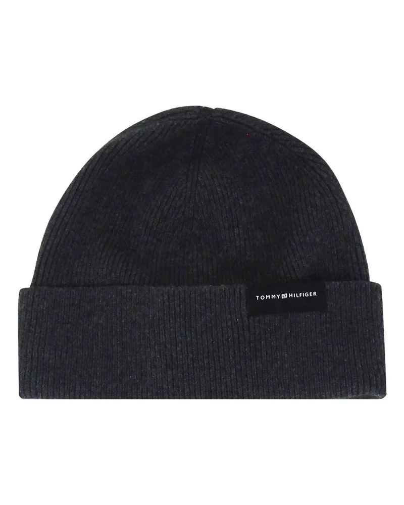 Tommy Hilfiger Anthrazitgraue Beanie-mütze Grau