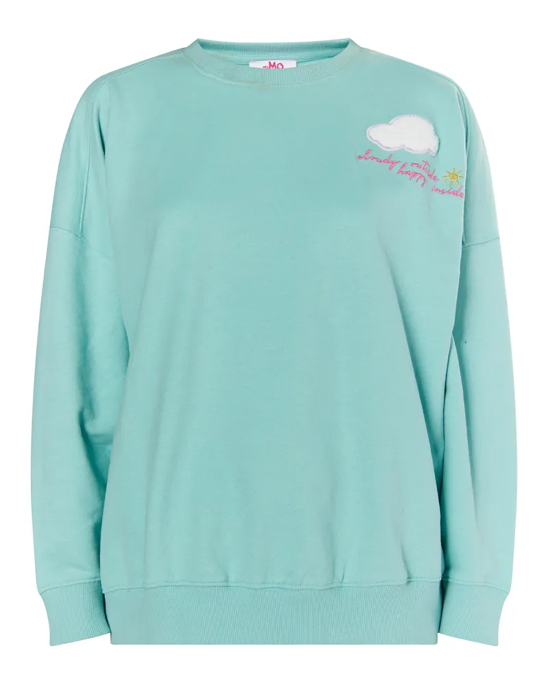 My Mo Sweatshirt mit Rundhalsausschnitt Damen Aqua Türkis