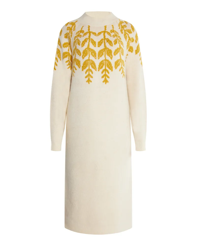Usha Maxi Strickkleid Damen Creme Mehrfarbig Creme