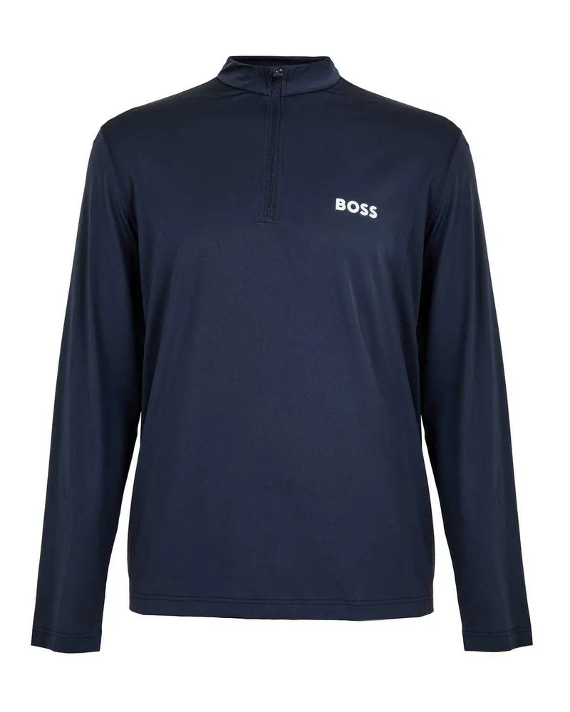 HUGO BOSS Oberteil für Herren, mit kurzem Reißverschluss, Hochleistungsmaterial, Langärmlig (Marine Marineblau