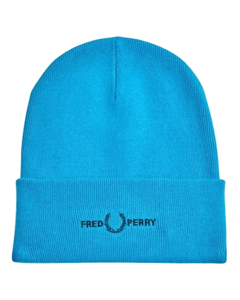 Fred Perry Bestickte Cyber ​​blue Mütze Hellblau