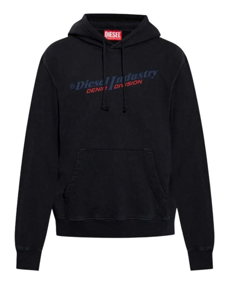 Diesel Industry Denim Division" Kapuzenpullover für Herren (Schwarz Schwarz