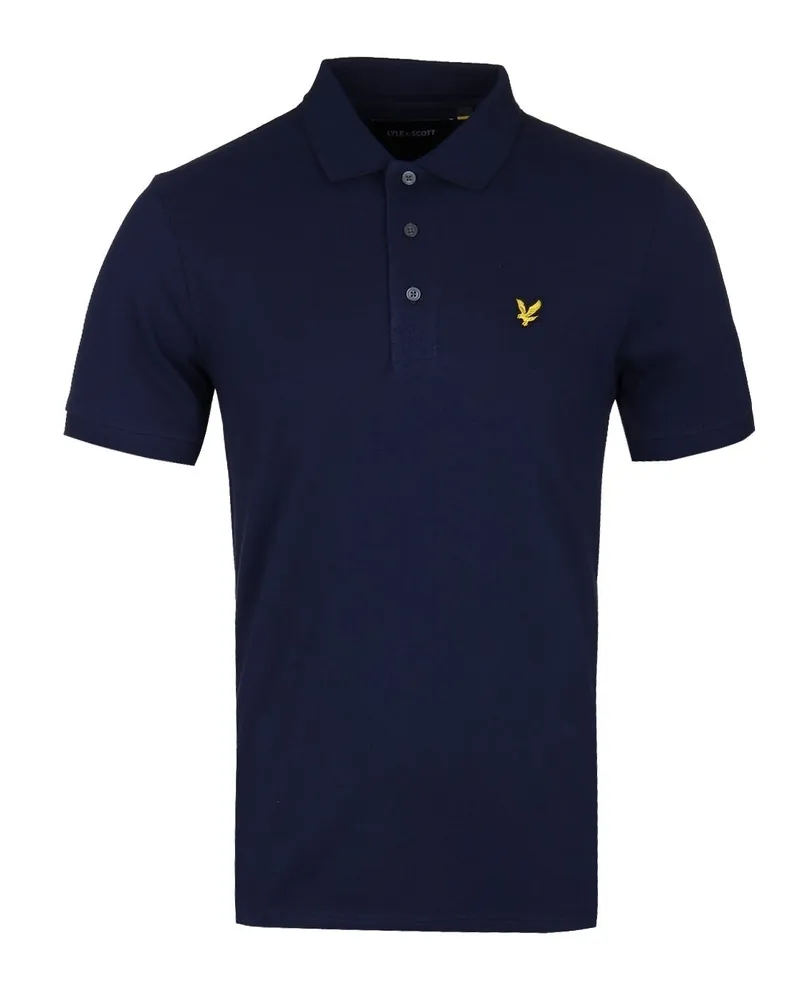 Lyle & Scott Navy Kurzarm-Poloshirt aus Baumwolle Marineblau