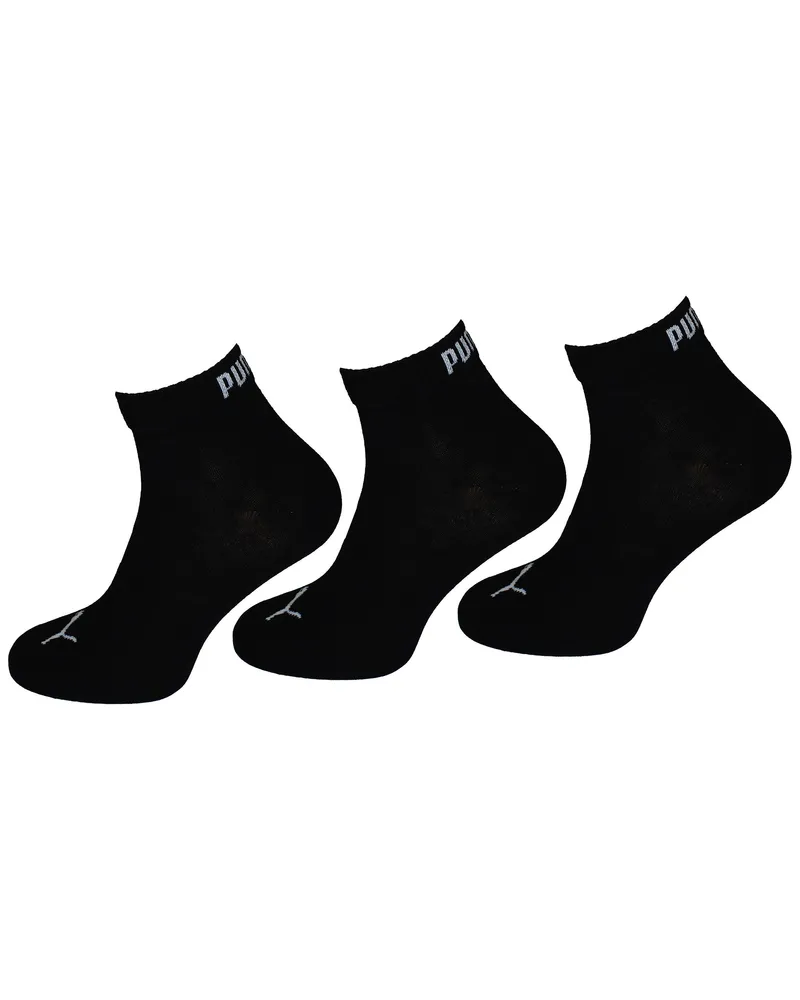 Puma 3er-Pack Herren Quarter Socken Schwarz Unifarben Schwarz