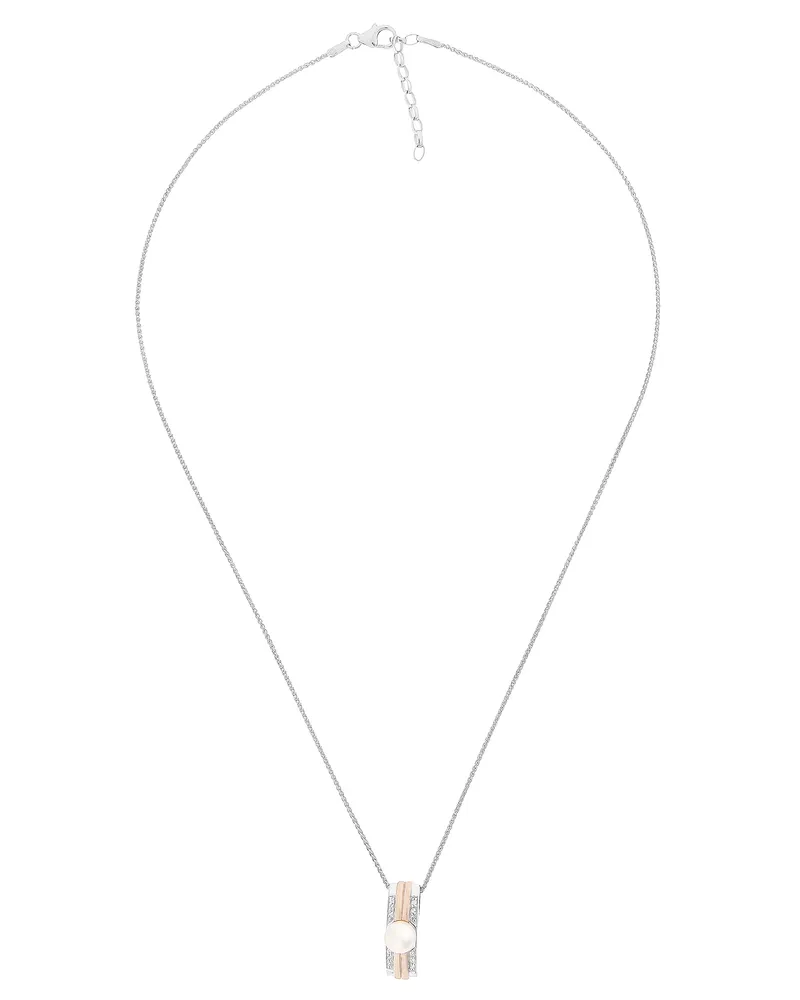 Orphelia Lea' Damen-Kette mit Anhänger aus 925er Sterlingsilber, Silber/Rosé, ZH-7284 Silber