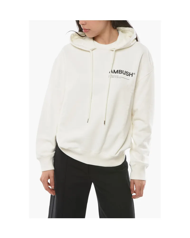 AMBUSH MULTICORD Hoodie aus gebürsteter Baumwolle in Weiß Weiß