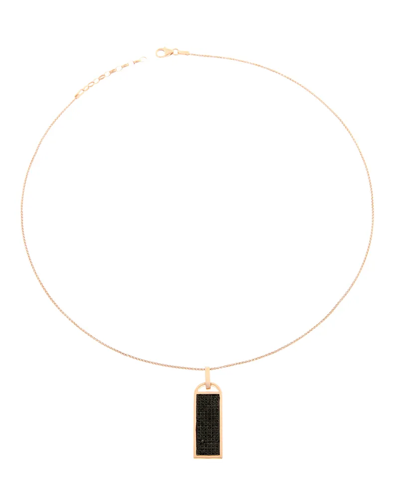 Orphelia Damen-Kette aus 925er Sterlingsilber mit Anhänger, Schwarz/Rose, ZH-6045 Schwarz