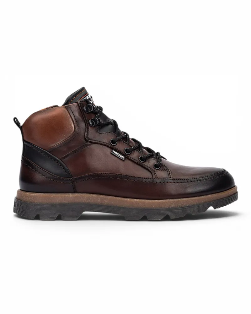 Pikolinos Herren dunkelbraune Leder-Schnürstiefel – Vigo Dunkelbraun