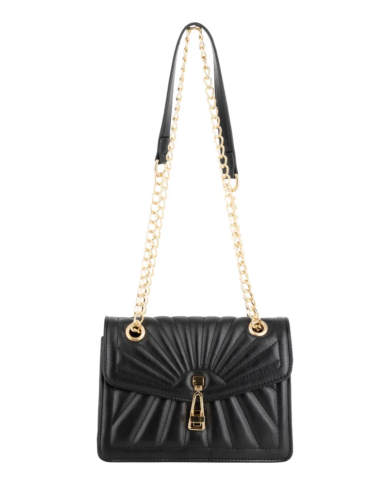 FAINA Handtasche Damen schwarz Schwarz