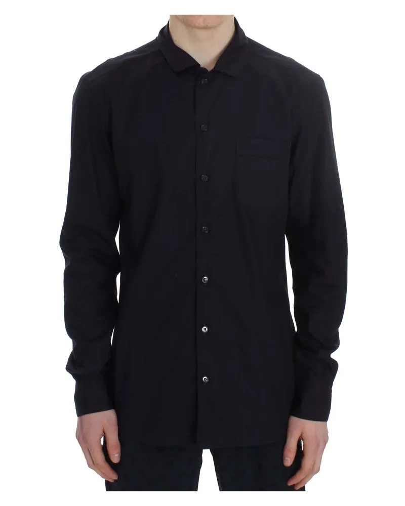 Dolce & Gabbana Herren Lila Gestreiftes Baumwoll-Pyjama Lounge-Shirt Lila