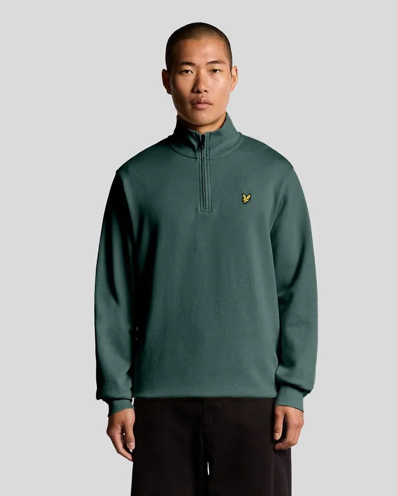 Lyle & Scott Quarter-Zip-Pullover-Sweatshirt Grün