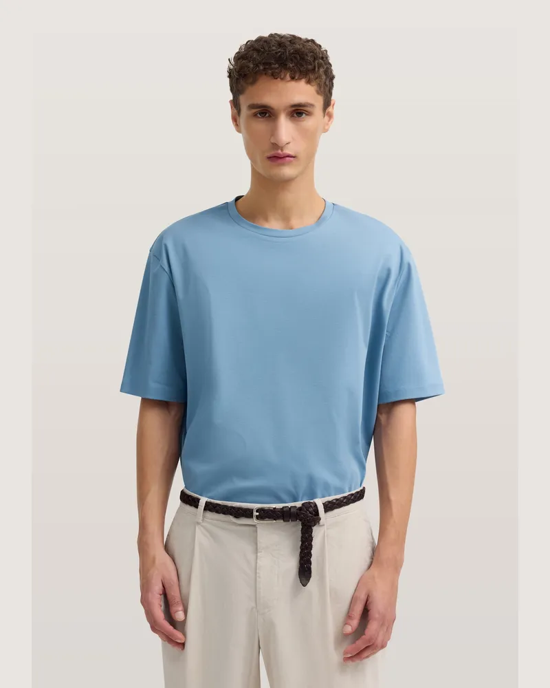 Bugatti Herren T-Shirt elegant mit Rundhals Blau