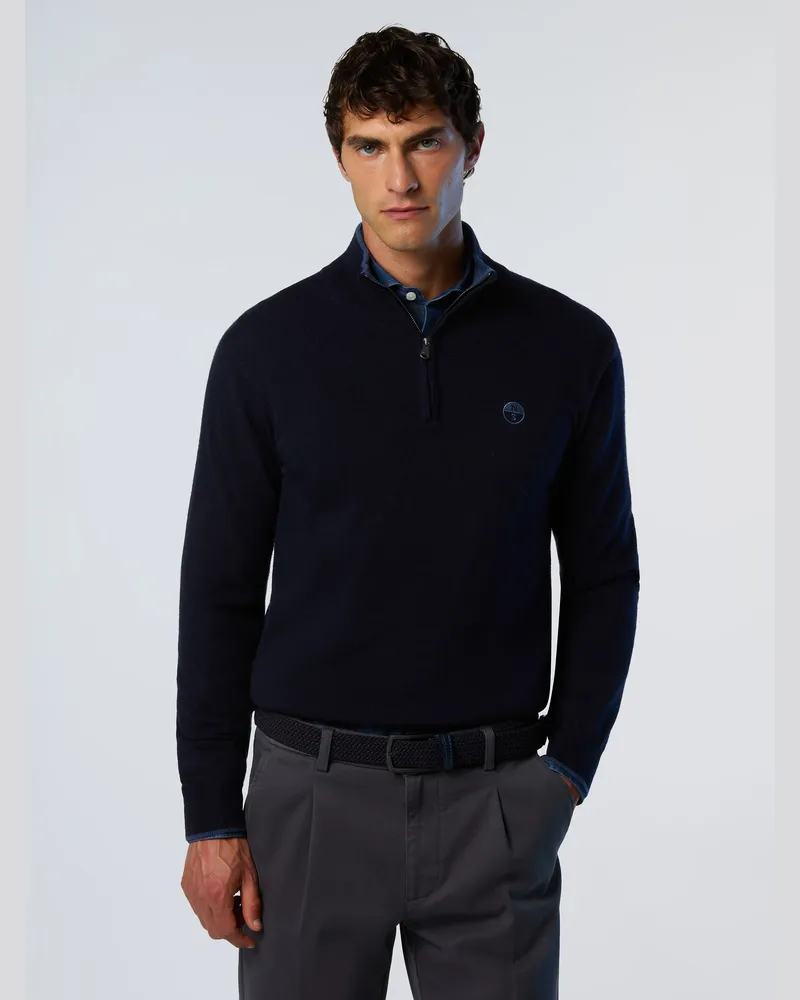 North Sails Pullover Halber Reißverschluss aus Kaschmirmischung Marineblau