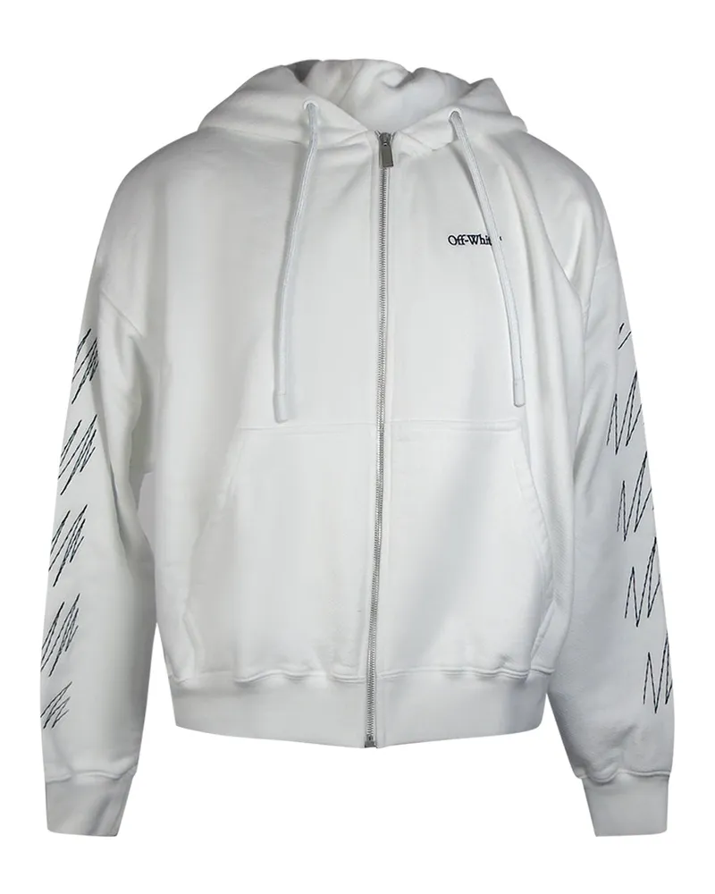 OFF-WHITE Stitch Diags Zip Skate Hoodie - Creme Creme