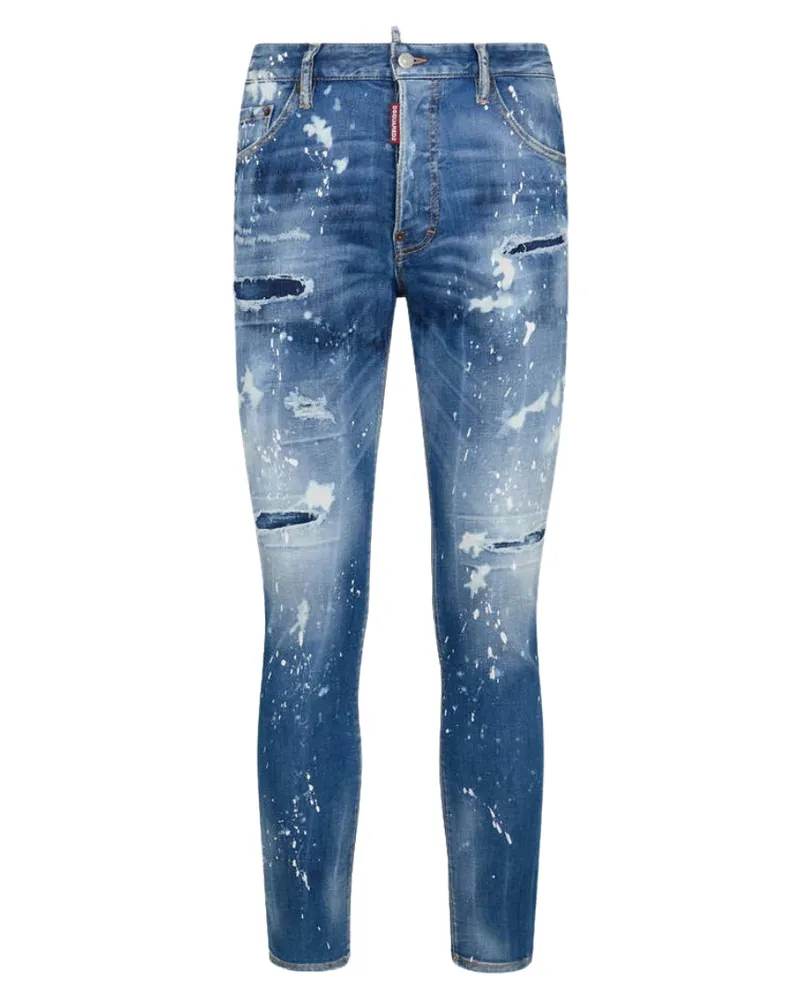 Dsquared2 Cool Guy Jean - Verstärkte, Zerrissene Blaue Jeans Blau