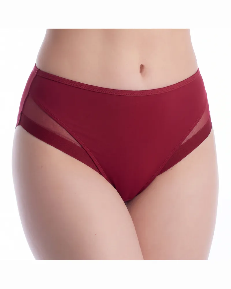 DIM Großzügiger Damen-Slip mit Tüll D0A63 Rot