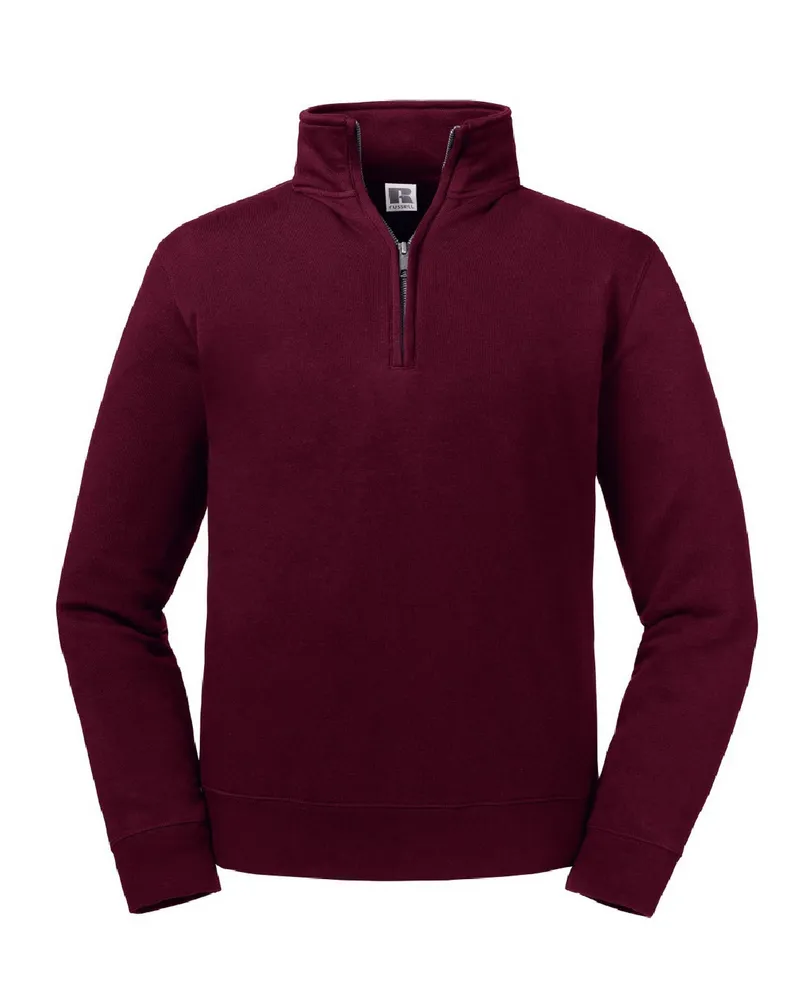 Russell Athletic Russell - "Authentic" Sweatshirt mit kurzem Reißverschluss für Herren (Burgunder Bordeaux