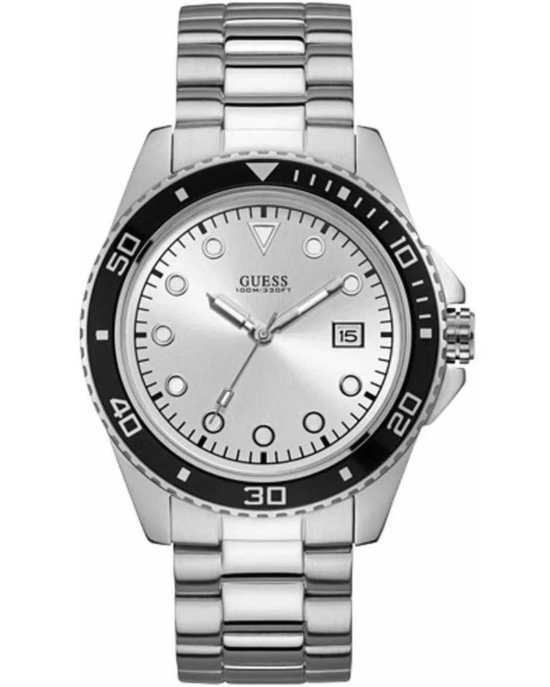Guess W1002G3 Analog Quarz Herrenuhr Silber