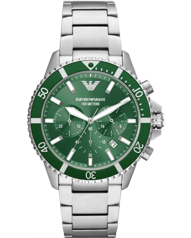 Emporio Armani Diver Herren Silberne Uhr AR11500 Silber