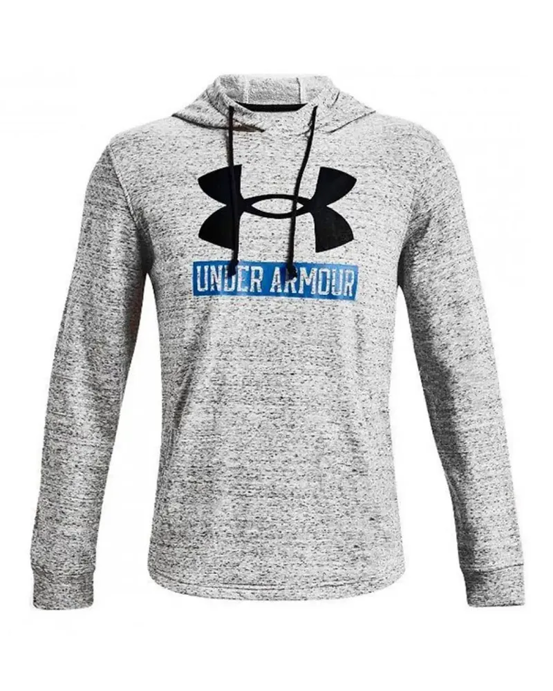 Under Armour Konkurrent Terry Mens Grey Logo Hoodie Grau