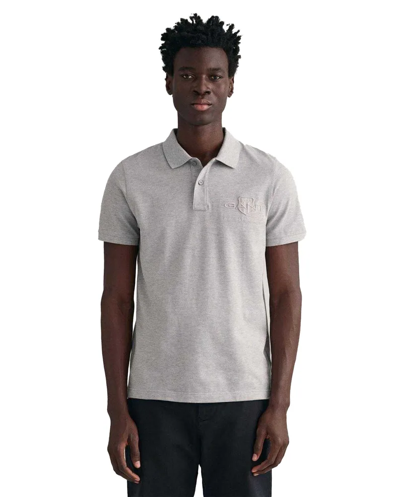 Gant Poloshirt für Herren, kurzärmlig (Grau Grau
