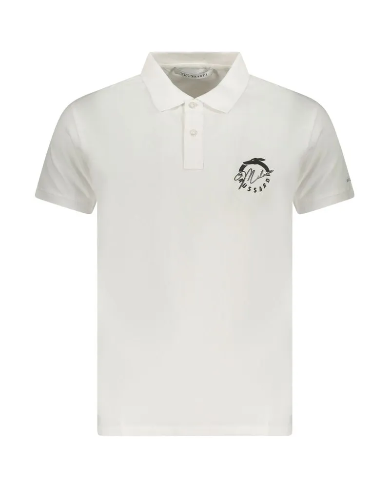 Trussardi Weißes Baumwoll-Polo für Herren Weiß