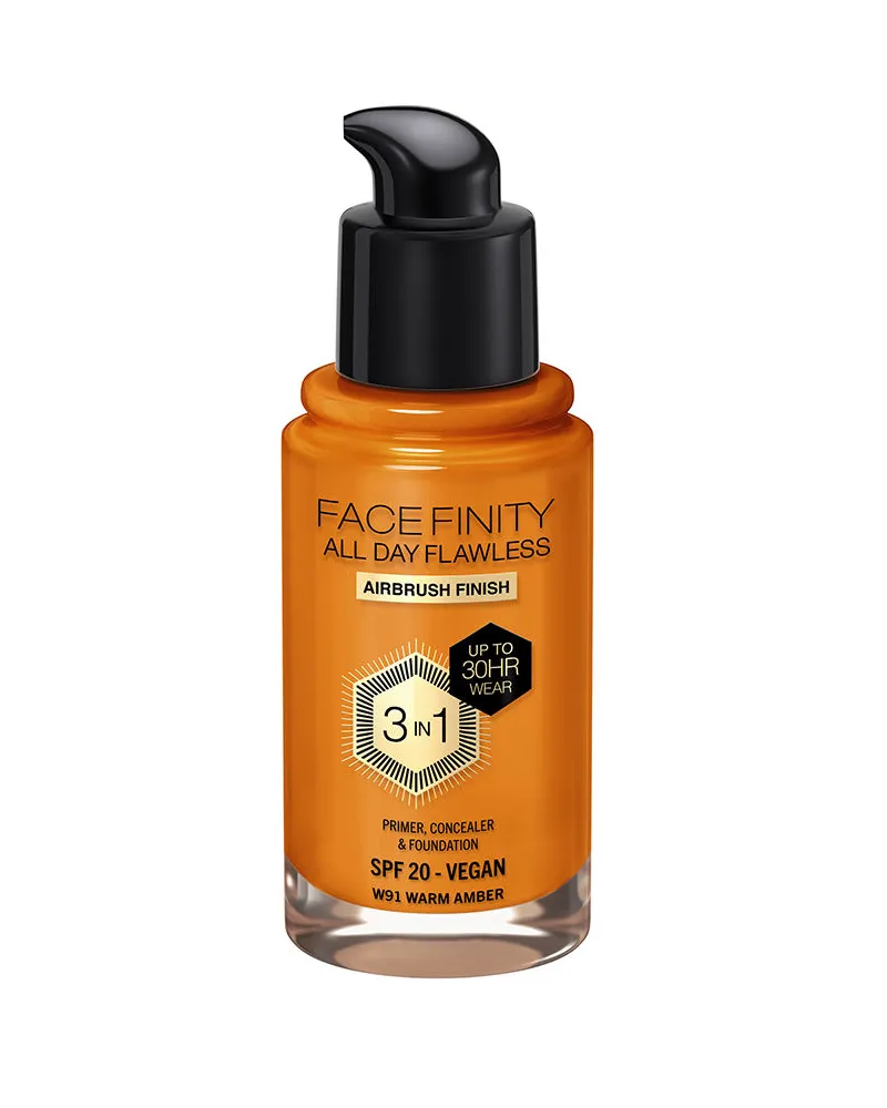 Max Factor Facefinity All Day Flawless 3‑in‑1 Foundation, 30 ml - #W91 warm amber 