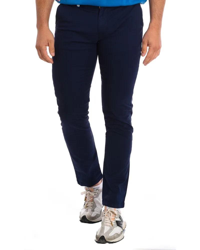 La Martina Lange Hose mit gerade geschnittenem Saum TMT002-TW417 Mann Blau