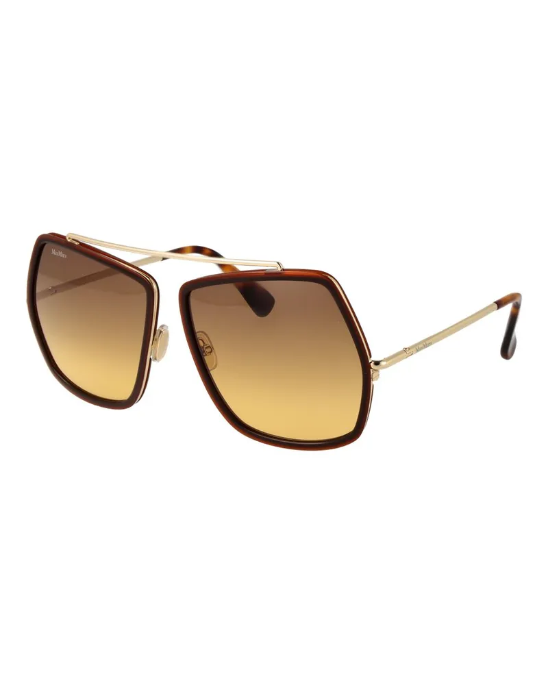Max Mara Aviator Geometrische Sonnenbrille Braun