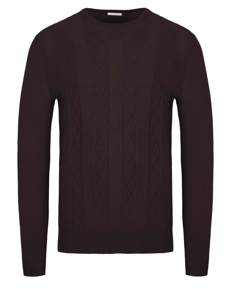 Malo Optimum Kaschmir Pullover dunkelbraun Dunkelbraun