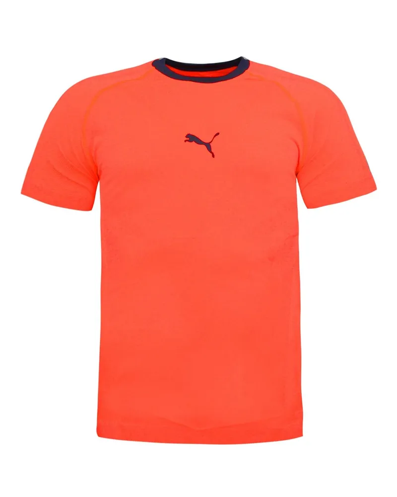 Puma Evotrg Herren EvoCnit Training Top Top Short Sleeve T-Shirt Fiery Coral 655332 06 Korallenrot