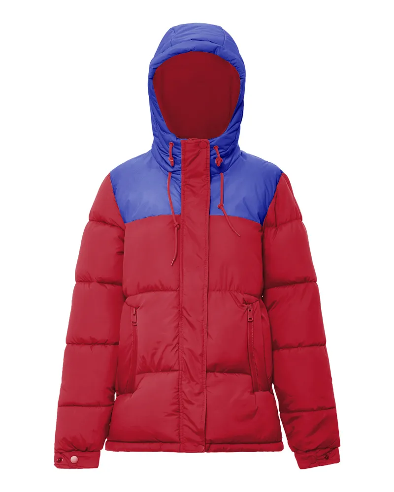 My Mo Wattierte Steppjacke Damen Rot Kobalt Rot