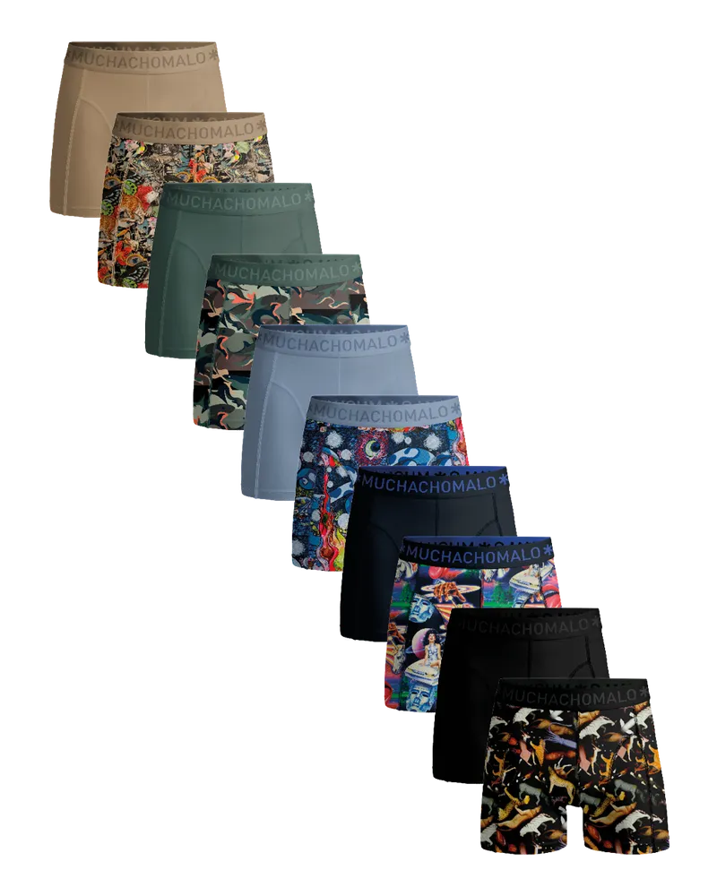 Muchachomalo 10er-Pack Herrenboxershorts - Mehrfarbig Mehrfarbig
