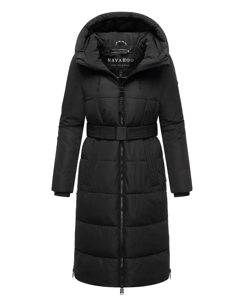 NAVAHOO Damen Steppmantel Herbstnebel – elegant, warm & funktional Schwarz