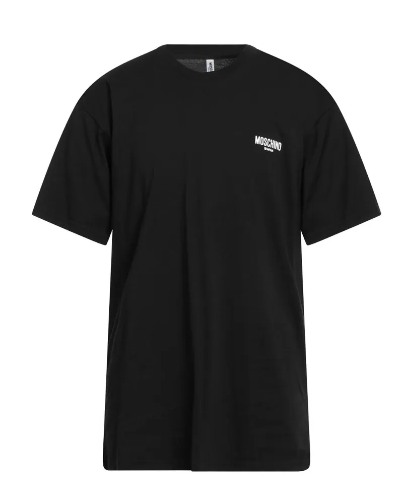 Moschino Schwarzes T-Shirt mit -Schwimmlogo Schwarz