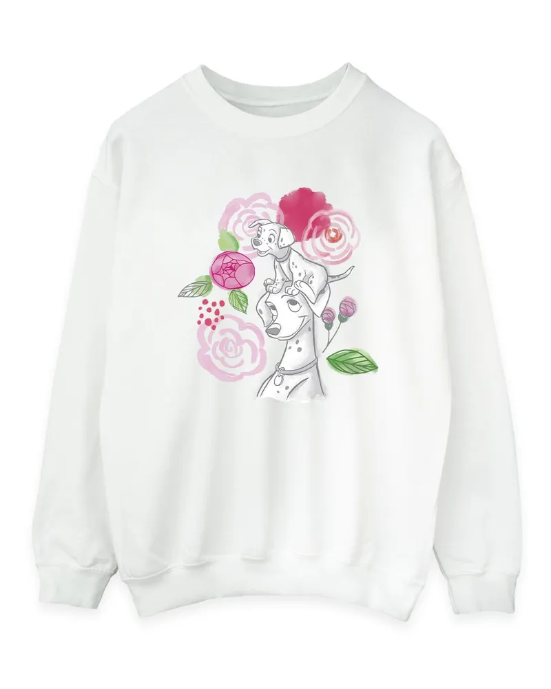 Disney 101 Dalmatians Flowers" Sweatshirt für Damen (Weiß Weiß