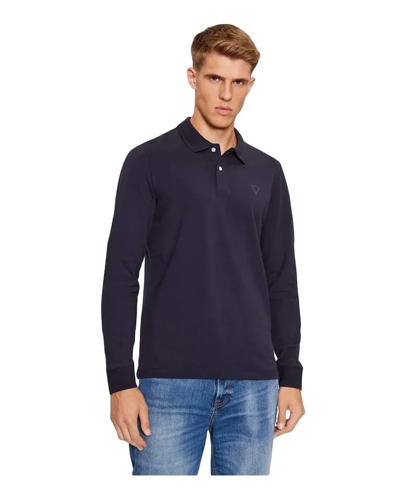 Guess Polo  Herren Klassiker Dreieck Blau