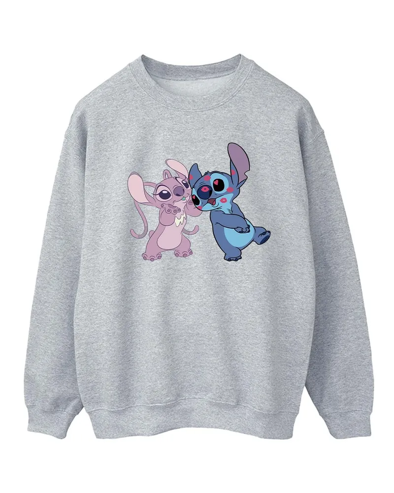 Disney Lilo & Stitch Kisses Sweatshirt für Damen/Damen (Sport grau Hellgrau