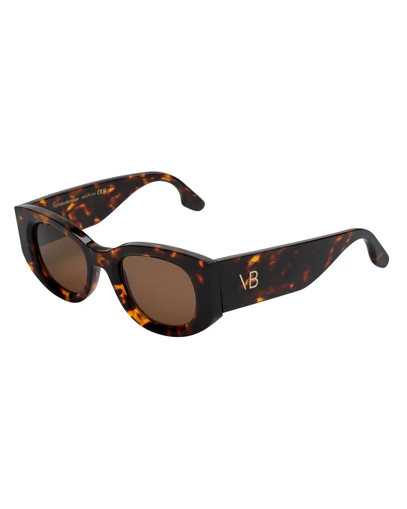 Victoria Beckham Ovale Sonnenbrille VB654S Damen Braun