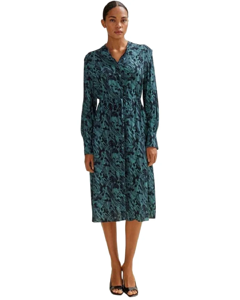HUGO BOSS Dalati" Midi Hemd Kleid für Damen, Mit Kragen (Grün Grün