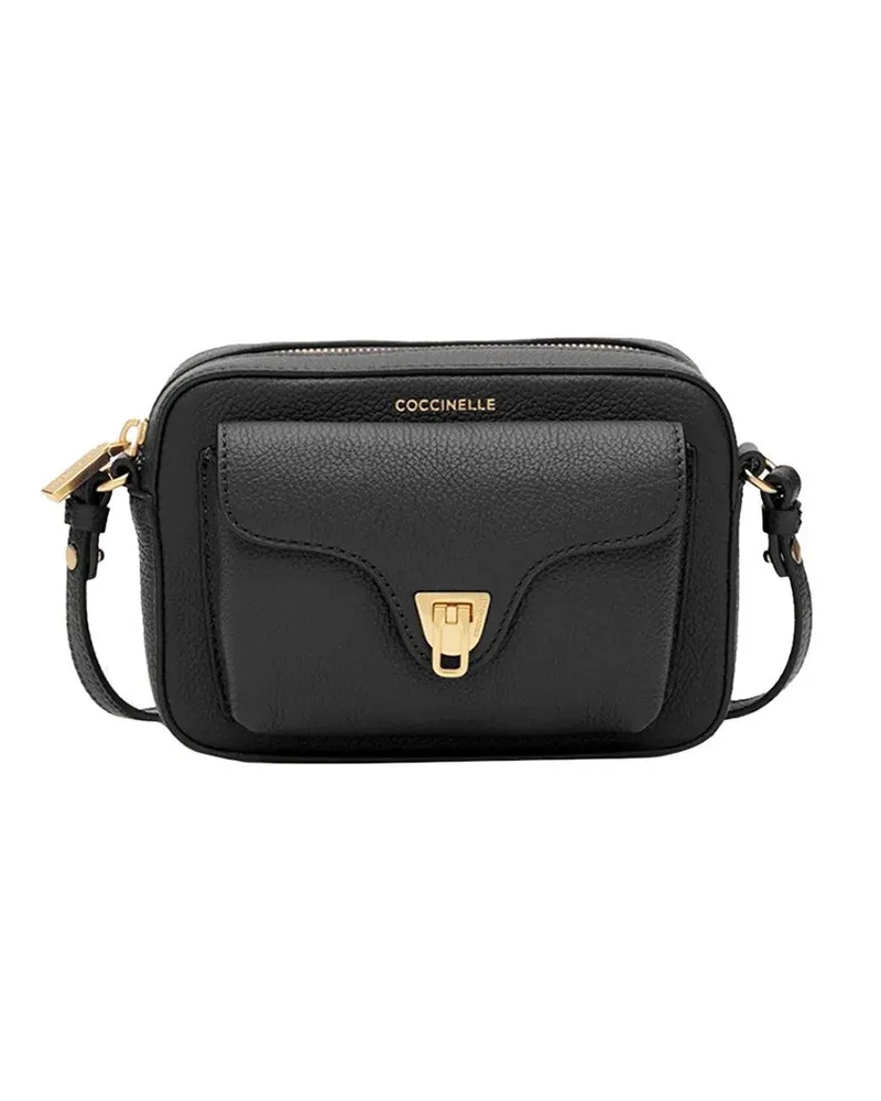 Coccinelle Beat Soft Handtasche aus genarbtem Leder Schwarz