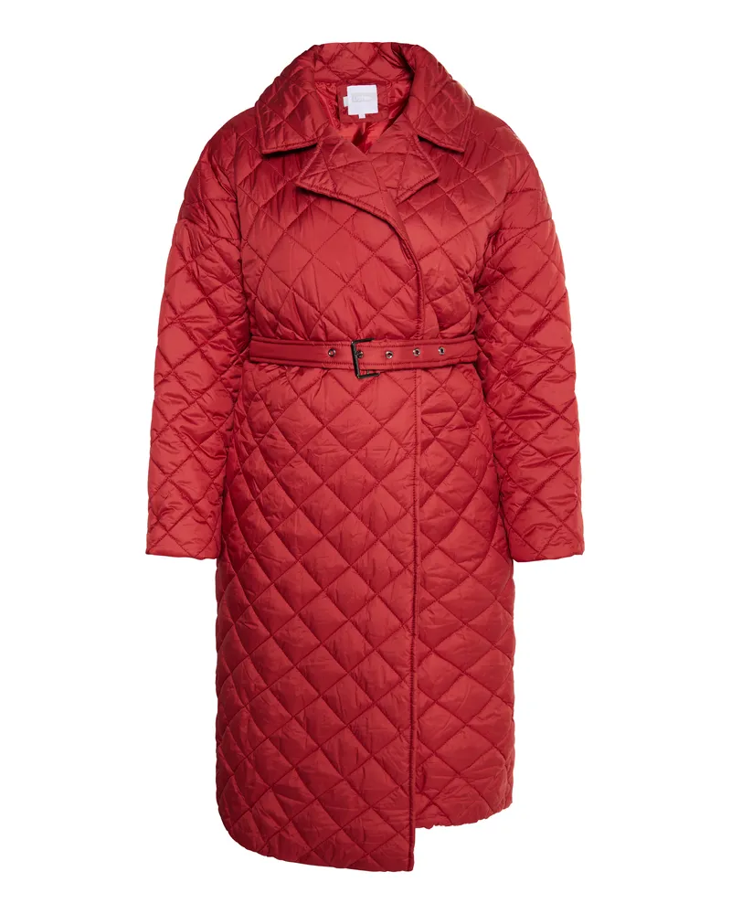 Usha Steppmantel Damen Vintage Rot Rot