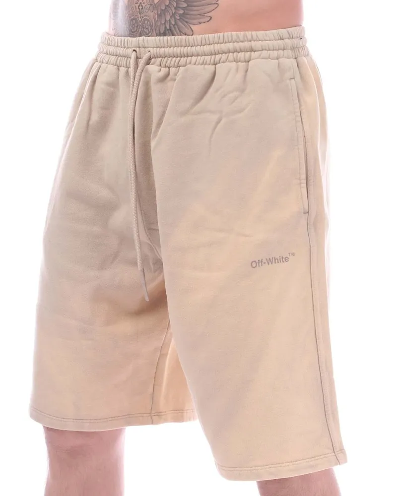 OFF-WHITE Herren  Diagonal Tab Vintage Skate-Sweatshorts in Sand Sand