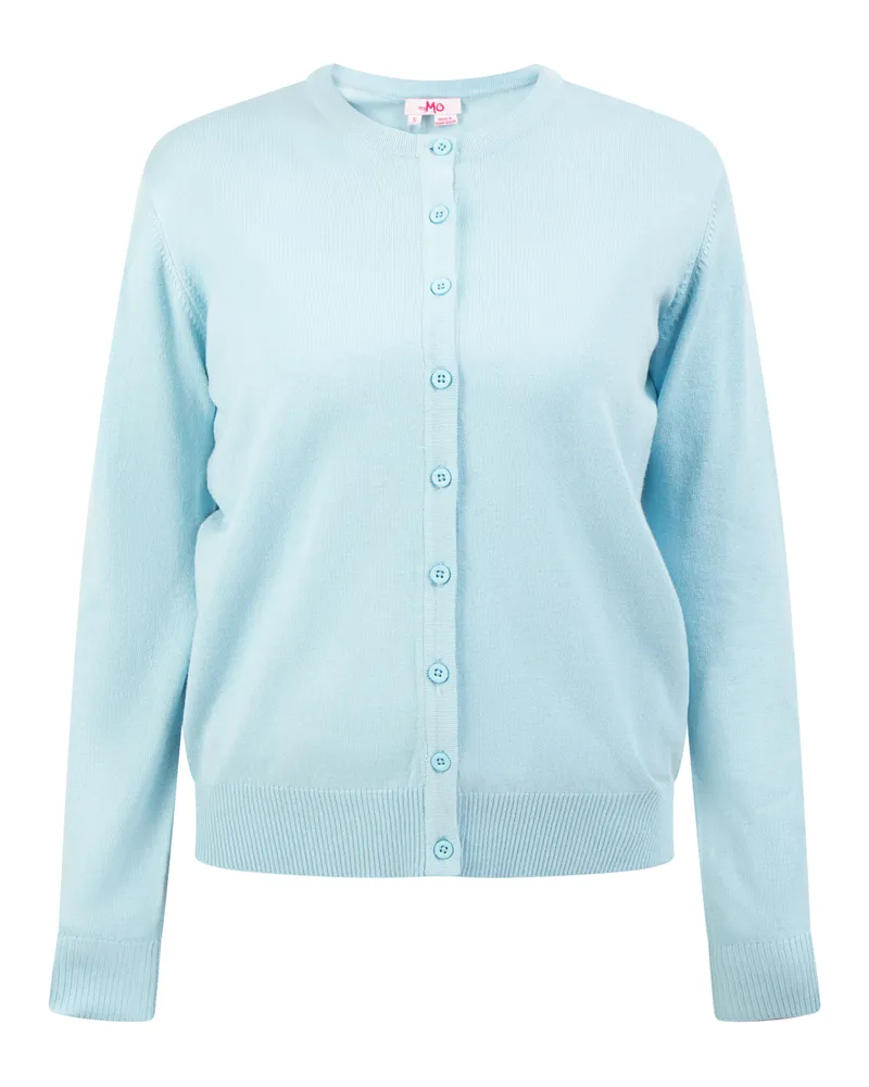 My Mo Strickjacke Damen hellblau Hellblau