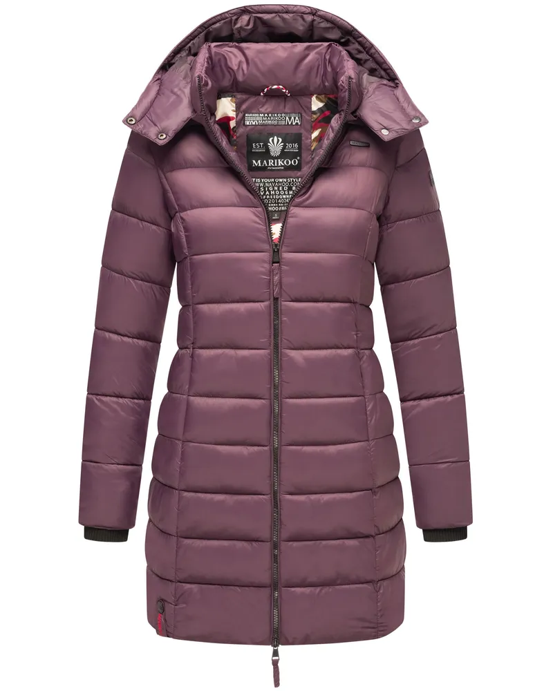 Marikoo Damen Winter Steppjacke Abendsternchen mit Kapuze Lila